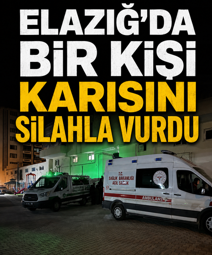 Elazığ'da bir kişi karısını silahla vurdu