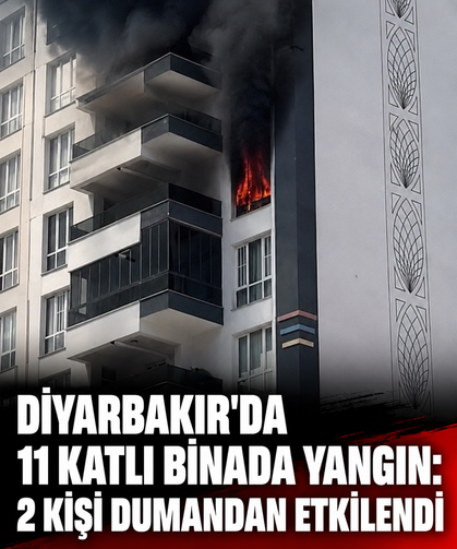 Diyarbakır'da 11 katlı binada yangın; 2 kişi dumandan etkilendi