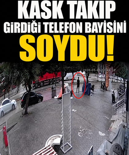 Kask takıp girdiği telefon bayisini soydu