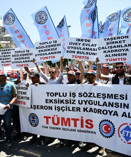 İBB taşeron şoförleri saraçhane’de taleplerini dile getirdi
