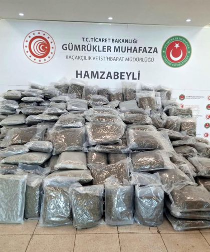Hamzabeyli Sınır Kapısı'nda 287 kilo esrar ele geçirildi