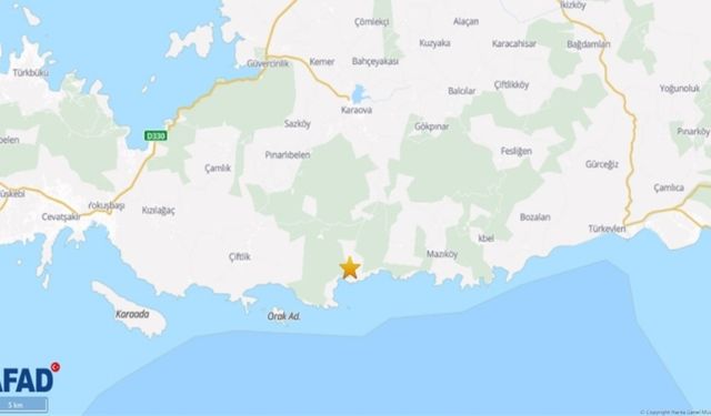 Muğla'da 4.1 büyüklüğünde deprem