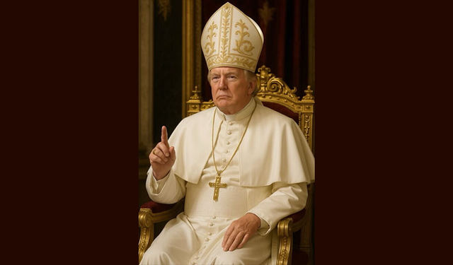 Trump, yapay zeka ile kendisini 'Papa' yaptığı bir fotoğraf paylaştı