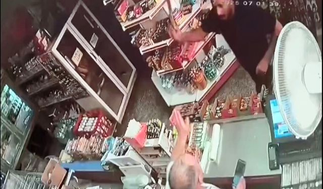 Market sahibine palayla saldırdı