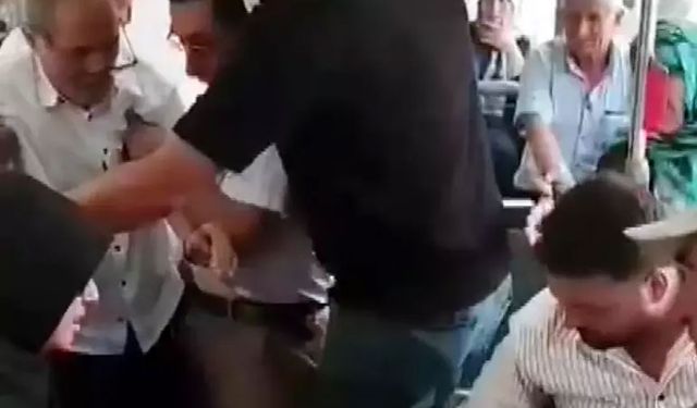 Belediye otobüsüne önce binme kavgası