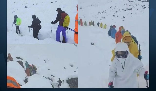 Bin kişinin mahsur kaldığı dağda 350 kişi kurtarıldı