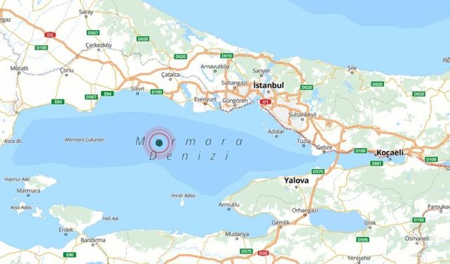 Marmara'da 5 büyüklüğünde deprem