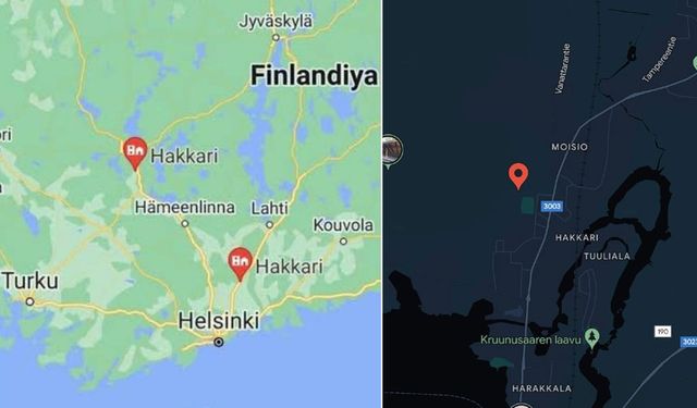 Finlandiya haritasında dikkat çeken Hakkari ismi