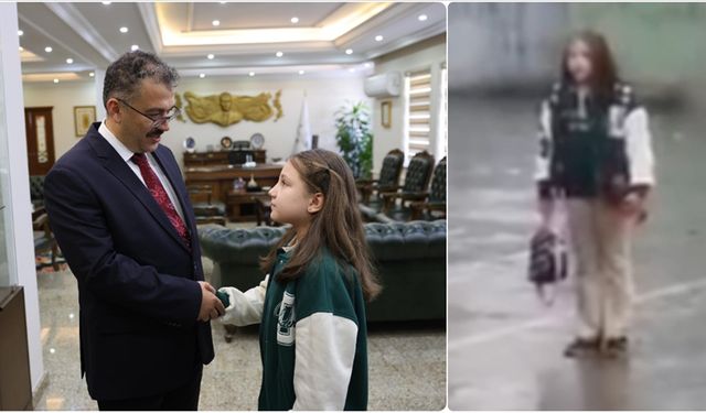 Yağmur altında İstiklal Marşı'nı okuyan öğrenciye Vali Turan'dan ödül