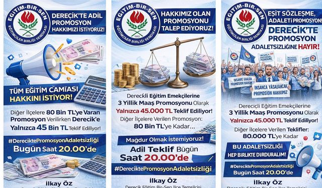 Eğitim Bir-Sen'den Derecik’ten promosyonuna tepki!