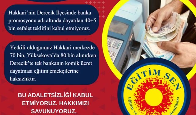 Derecik’te Eğitim Emekçilerinden promosyonuna tepki