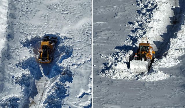 Hakkari'de kardan kapanan üs bölgesinin yolu açıldı