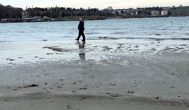 Tekirdağ'da deniz 50 metre çekildi
