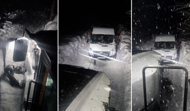 Hakkari’de karda mahsur kalan minibüsteki 15 kişi kurtarıldı