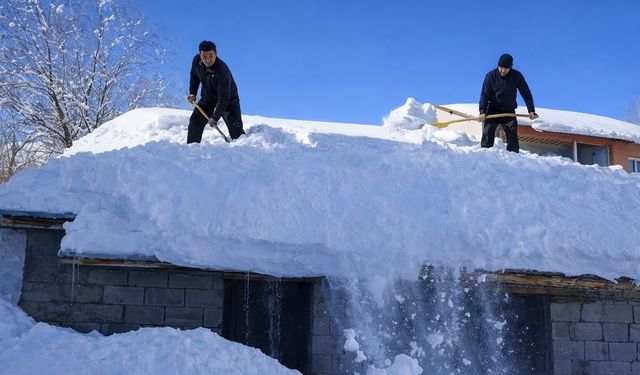 Hakkari'de damlardaki kar 2 metreyi buldu