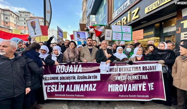 Yüksekova'da Suriye yürüyüşü ve protestosu