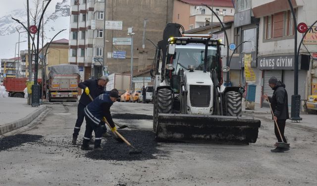 Hakkari İl Özel İdaresi ve belediyeden ortak yol çalışması
