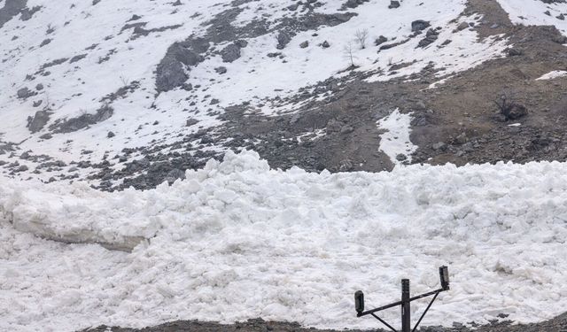 Hakkari Akkaya Köyünde inen çığ kamerada