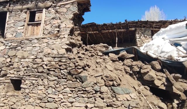 Van'da çöken duvarın altında 50 kuzu kaldı