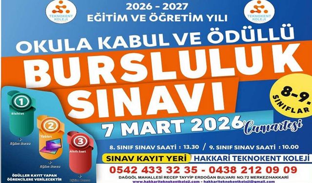 Teknokent Koleji’nde Bursluluk Sınavı yarın yapılacak
