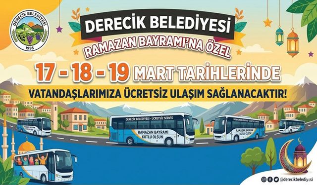 Derecik'te toplu taşıma üç gün ücretsiz olacak