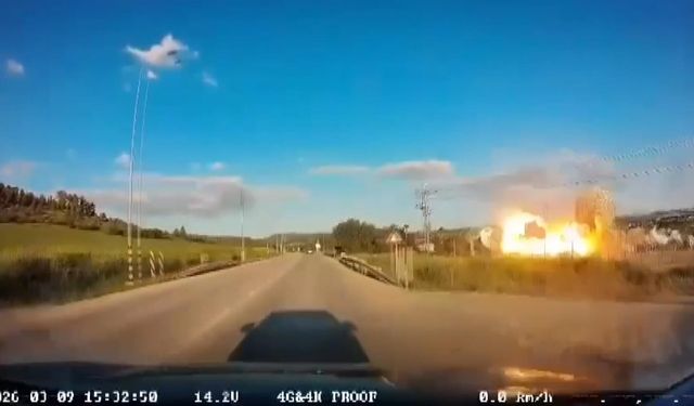 Uydu iletişim merkezine füze saldırısı kamerada