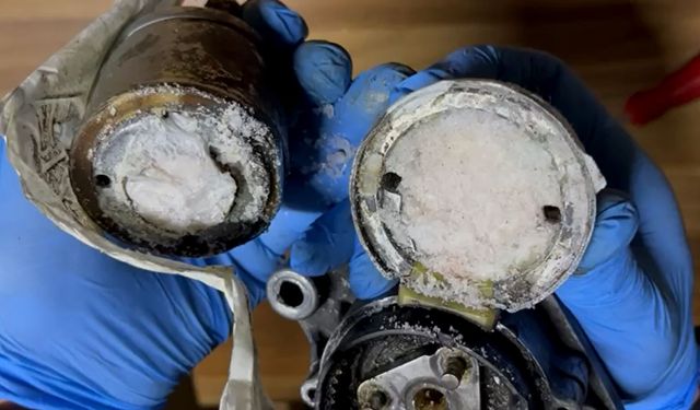 Yasaklı maddeyi marş dinamosuna sakladı