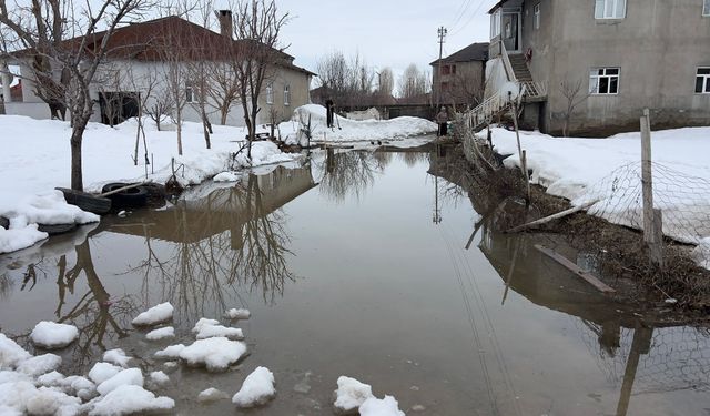 Yüksekova’da eriyen kar suları evlere dayandı
