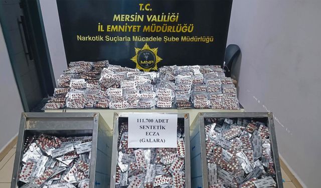 111 bin sentetik ecza ele geçirildi; 2 tutuklama