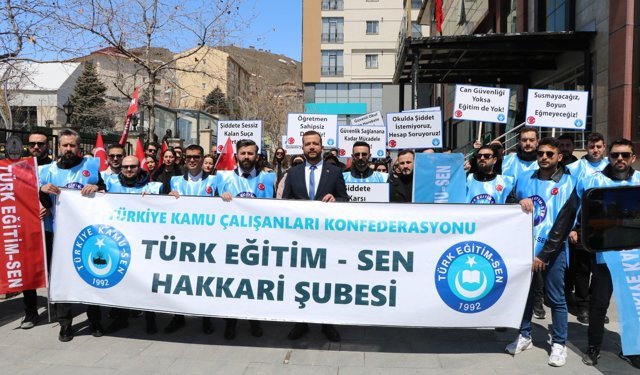 Hakkari’de Türk Eğitim-Sen’den Siverek saldırısına tepki