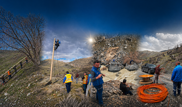 Hakkari'deki heyelan Türk Telekom ekiplerini yıldırmadı