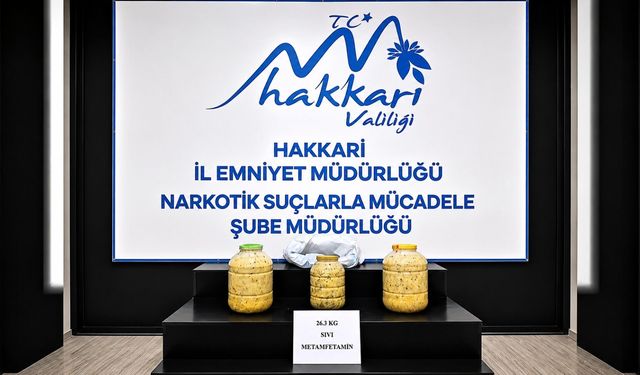 Yüksekova’da 26,3 kilogram sıvı metamfetamin ele geçirildi