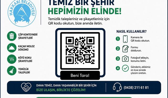 Hakkari Belediyesi Çevre Bildirim Sistemini devreye aldı