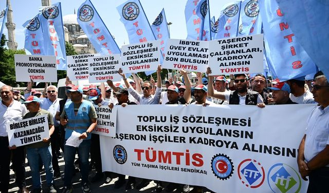 İBB taşeron şoförleri saraçhane’de taleplerini dile getirdi