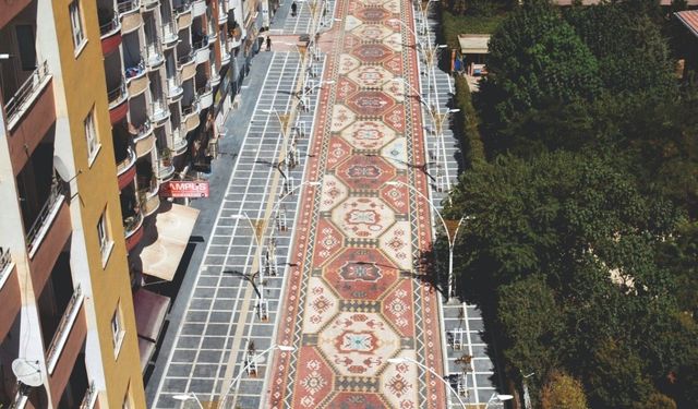 Mardin'de halı motifli cadde ilgi görüyor