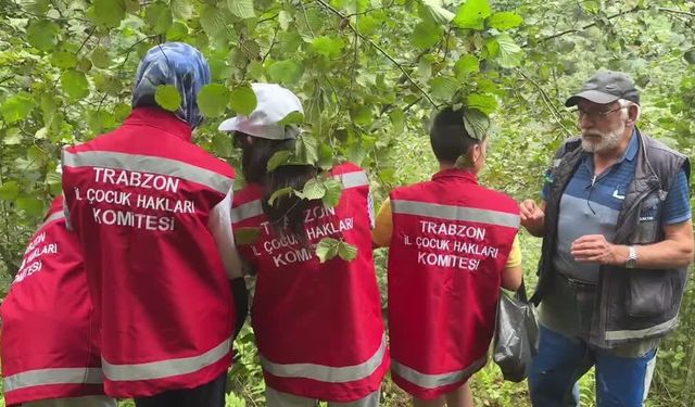 Çocuklar fındık bahçesinde organik tarımı öğrendi