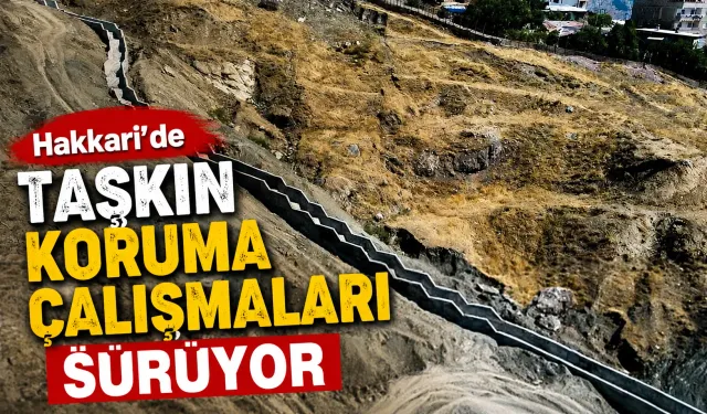 Hakkari'de taşkın koruma çalışmaları sürüyor