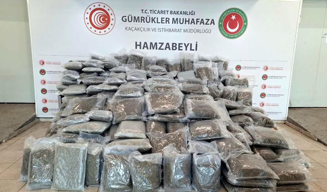 Hamzabeyli Sınır Kapısı'nda 287 kilo esrar ele geçirildi