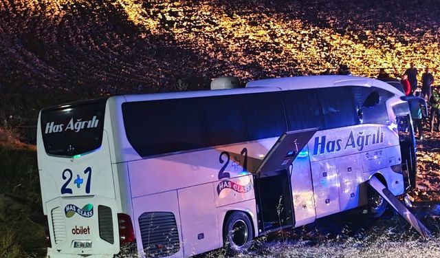 Yolcu otobüsü şarampole uçtu: 2'si ağır 24 yaralı