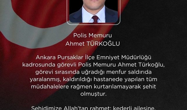 Bakan Çiftçi'den, şehit polis memuru için taziye mesajı