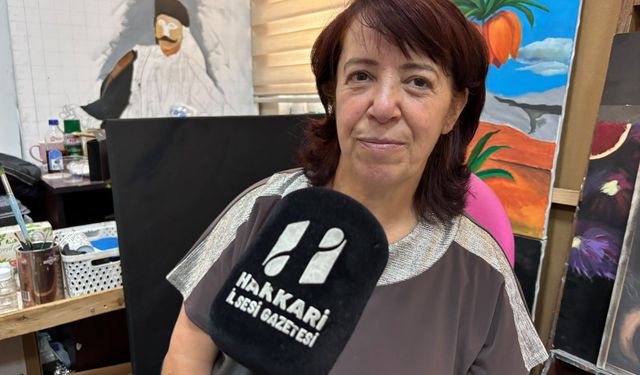 Hakkari’de 53 yaşında resim sanatına başladı, kültürünü tuvale taşıdı