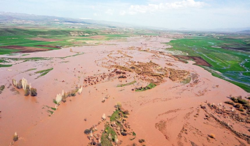 Murat Nehri'nin taşması sonucu tarım arazilerini su bastı