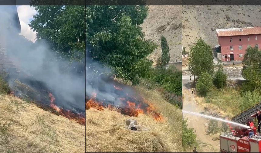 Hakkari’de 53 anız yangınına zamanında müdahale