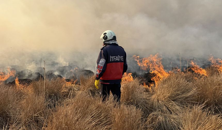 Nehil Sazlığı'ndaki yangın 3 kilometreye yayıldı
