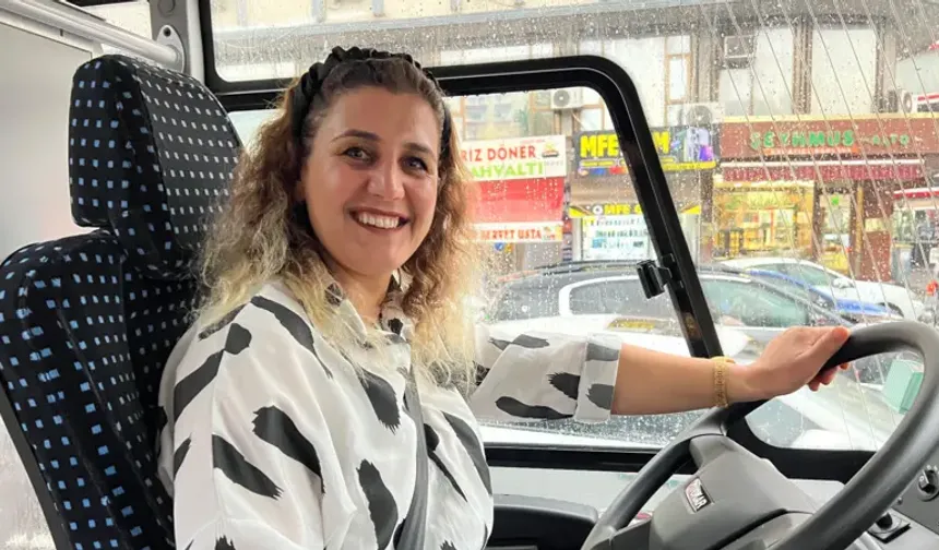Diyarbakır'da kadın otobüs şoförü şaşkınlığı