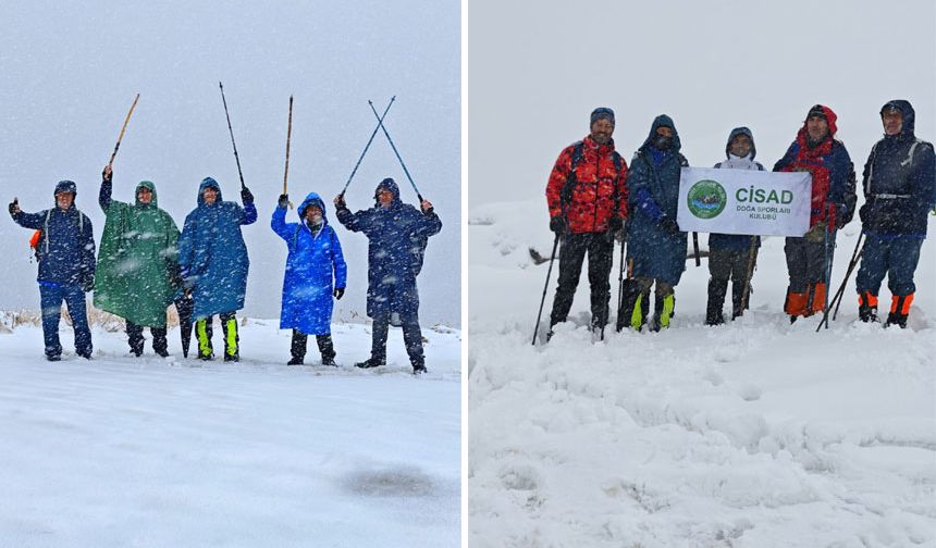 Hakkarili dağcılar kış şartlarına meydan okudu