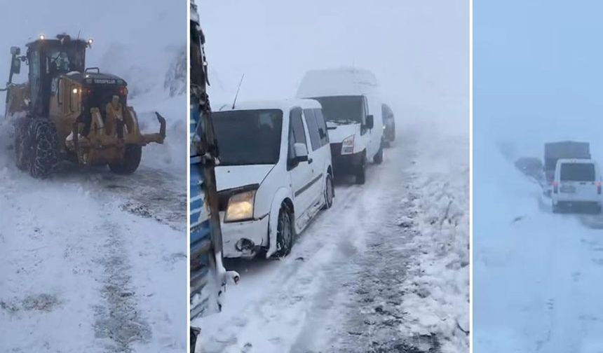 Hakkari'de çığ nedeniyle mahsur kalan araçlar kurtarıldı