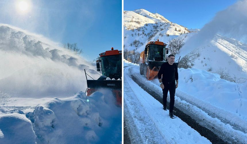 Kar altındaki Nehri Köyü’ne ulaşım sağlandı