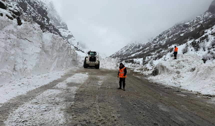 Hakkari–Çukurca yolu çığ temizliği ve genişletme çalışması