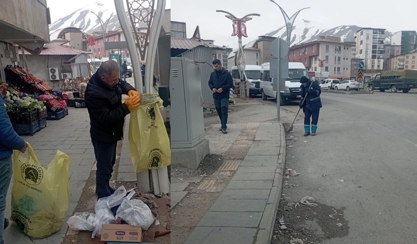 Belediye ekipleri kar sonrası sokakları temizledi